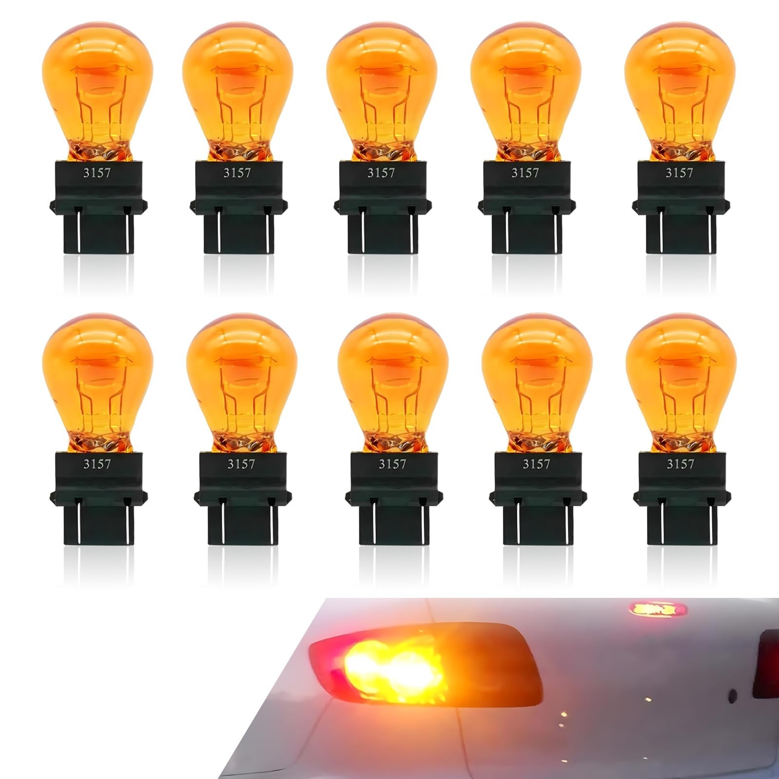 10 PCS Turn Signal Bulb, 3157 Miniature Bulb, 12 V 21/5 W Automobile Lighting...