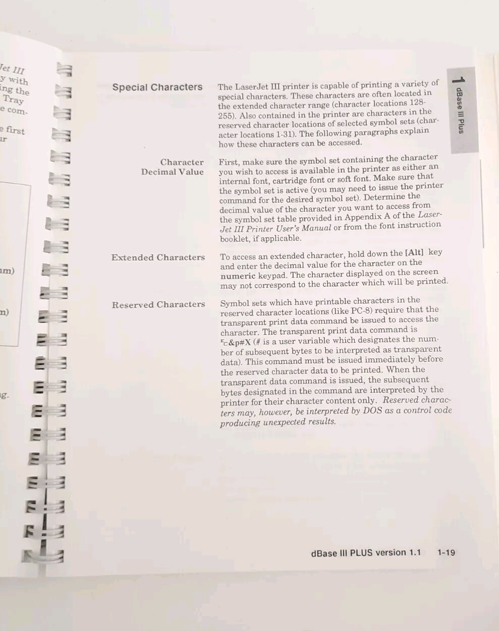 HP LASERJET III PRINTER USER'S MANUAL Software Application Notes Quick Reference