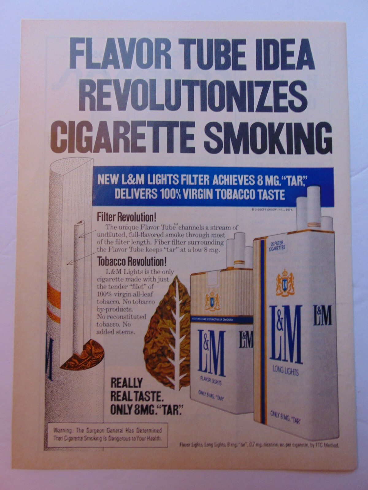 1977 L & M CIGARETTES vintage art print ad
