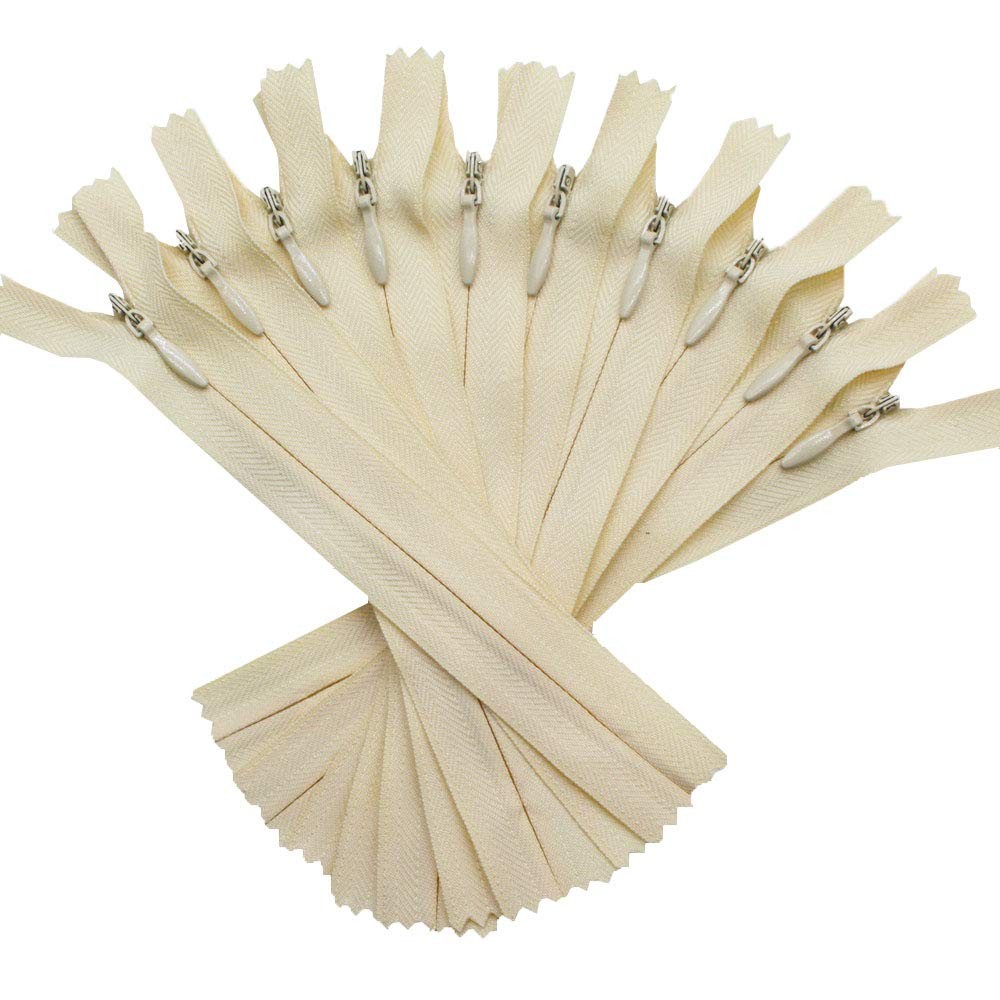 10 Pack Invisible Zippers 5 Inch for Sewing, Crafts, Dresses, and Pillows