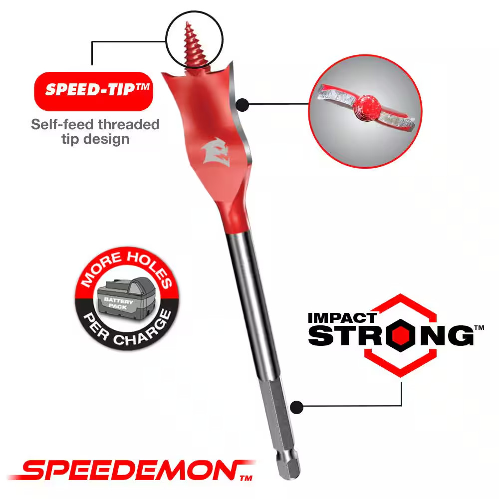 1 In. X 6 In. Speedemon Spade Bit