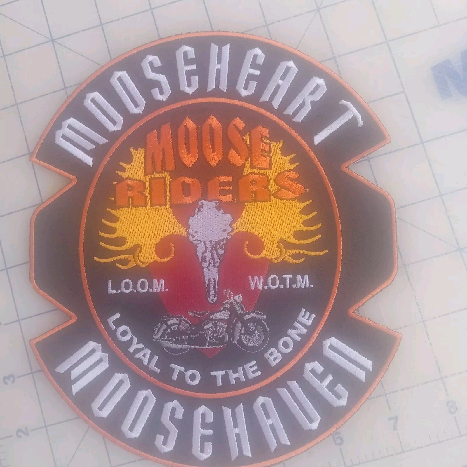 Motorcycle Patch Moose Riders MOOSEHEART MOOSEHAVEN 8" X 7" wide