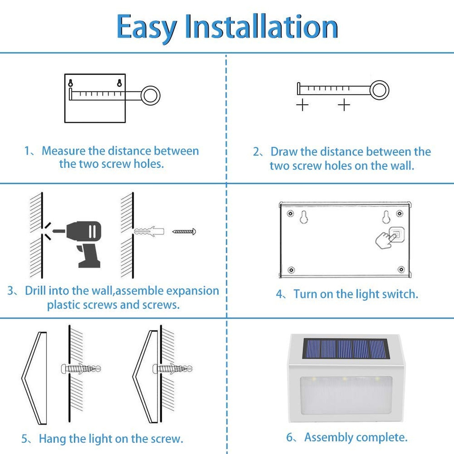 Solar Lights for Steps Deck Solar Stair Light Outdoor Waterproof Stainless St...