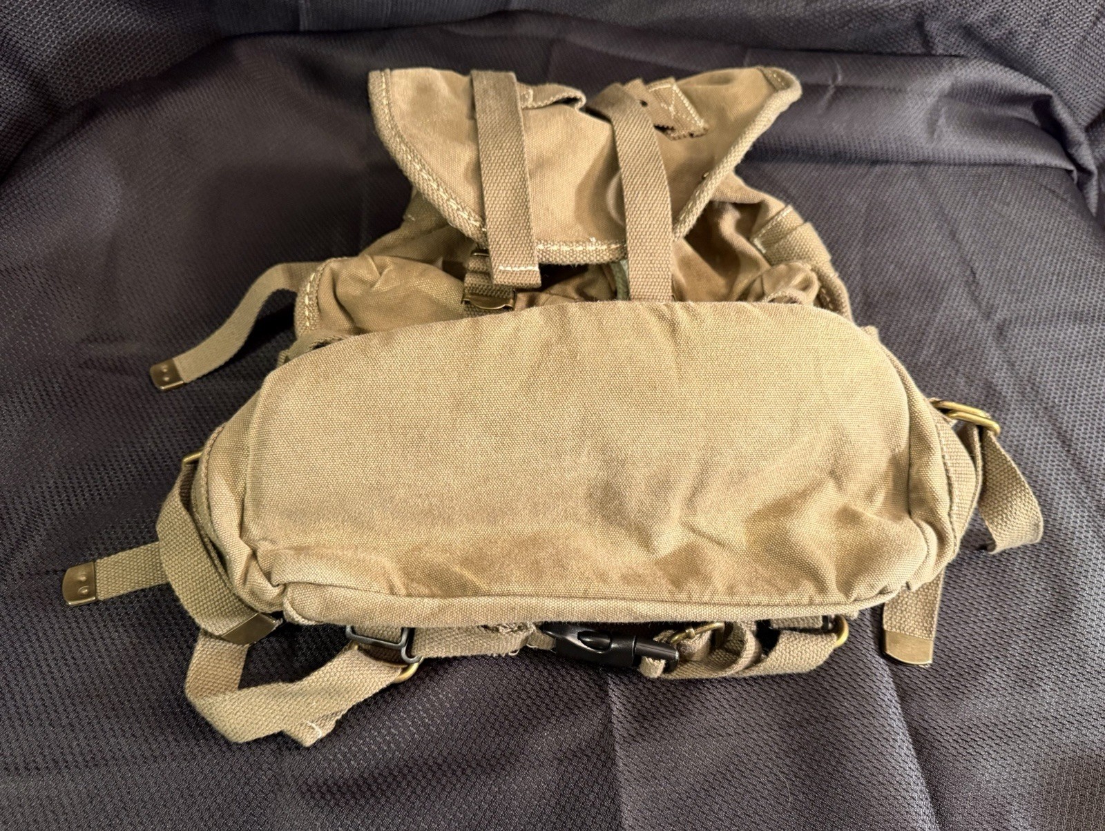Military Canvas Ruck Backpack | Multiple Pockets | Adjustable Straps | Tan | New