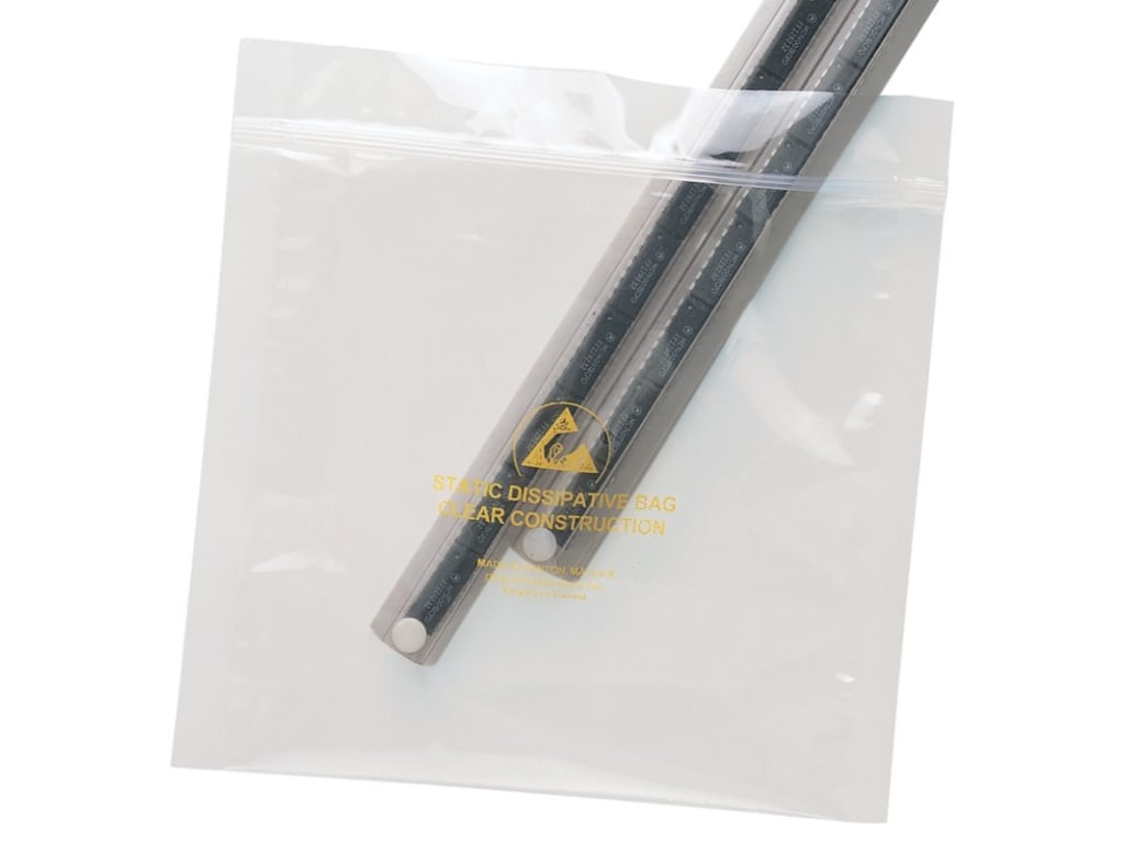 Desco 13882 - Statfree ESD Ultra Clear bag (pack of 100) - with zipper / 8 x 10'
