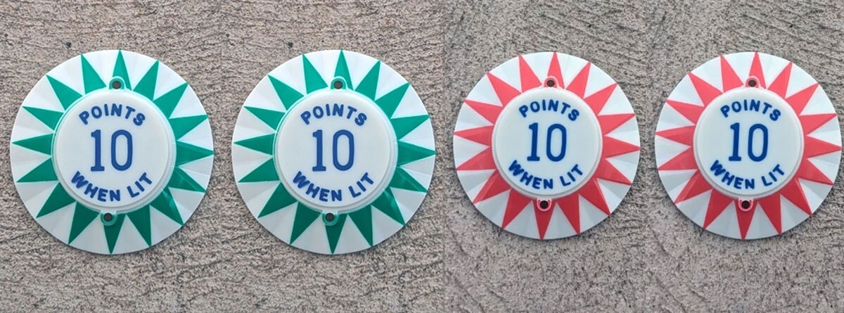 Williams Ski Club  Pinball Machine POP BUMPER CAP SET