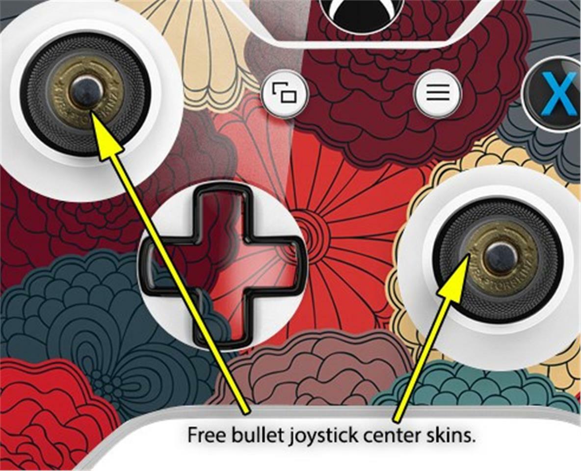 Skin for XBOX One S / X Controller Flowers Pattern 04 Vinyl Decal
