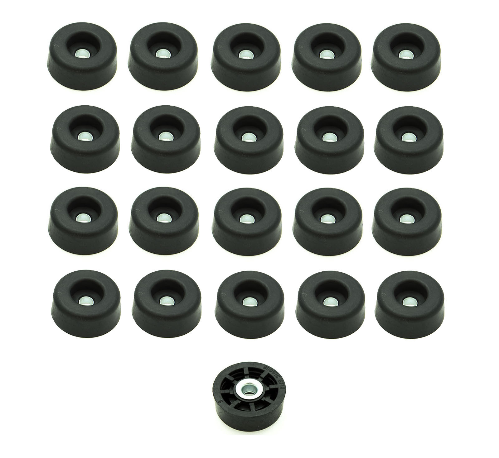 20 SOFT ROUND RUBBER FEET 1'W x 1/2H TABLES, CHAIRS, DESKS, BED, SOFAS  -US MADE