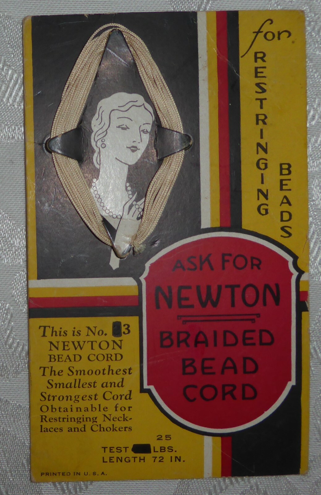 Vintage NOS Newton Braided Bead Cord