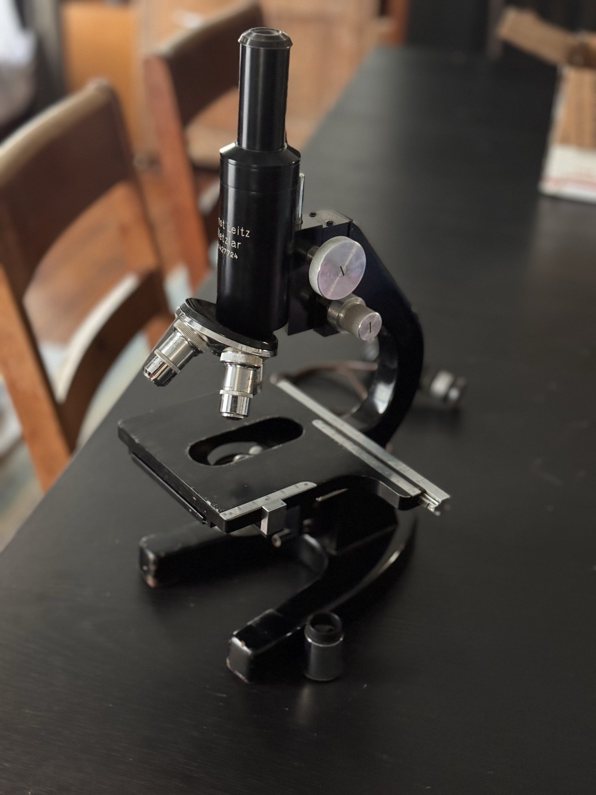 Vintage E Leitz Wetzlar Germany Microscope #427724 See Pics
