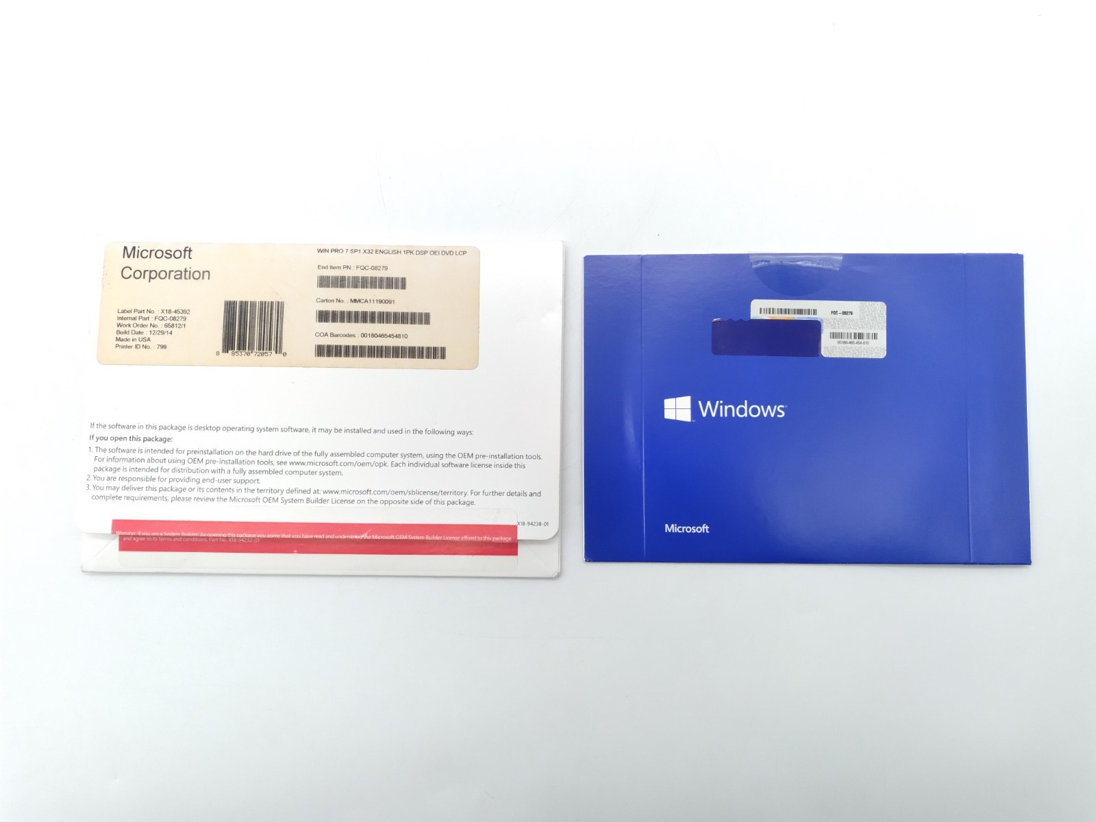 Microsoft Windows 7 Professional 32 bit  Full English DVD WIN 7 CD Sealed NO Key