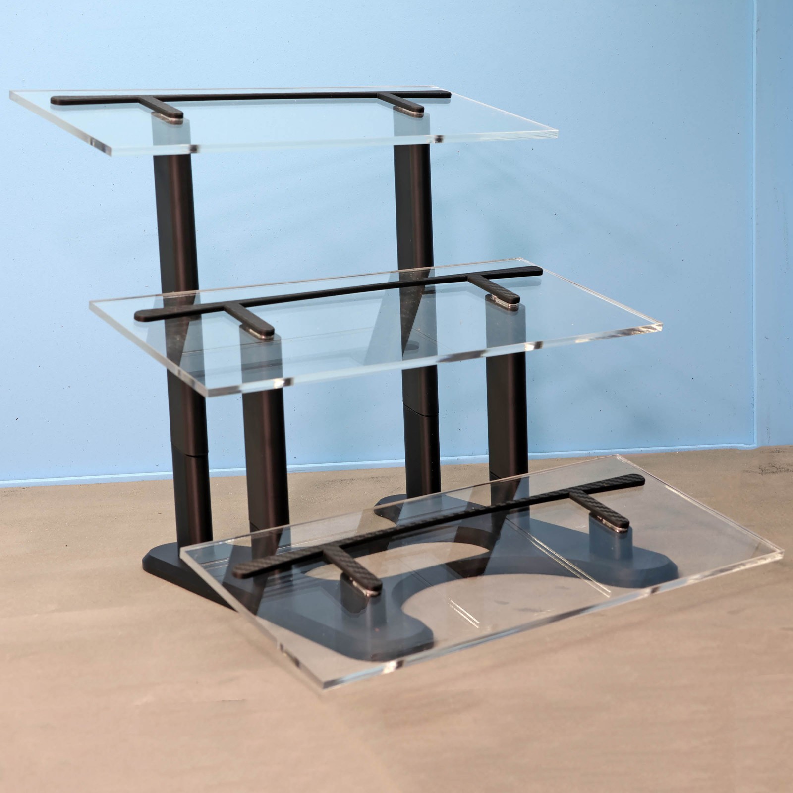 1:18 Scale Acrylic Display Stand for Diecast Model Cars, 3 Tier Shelf Black