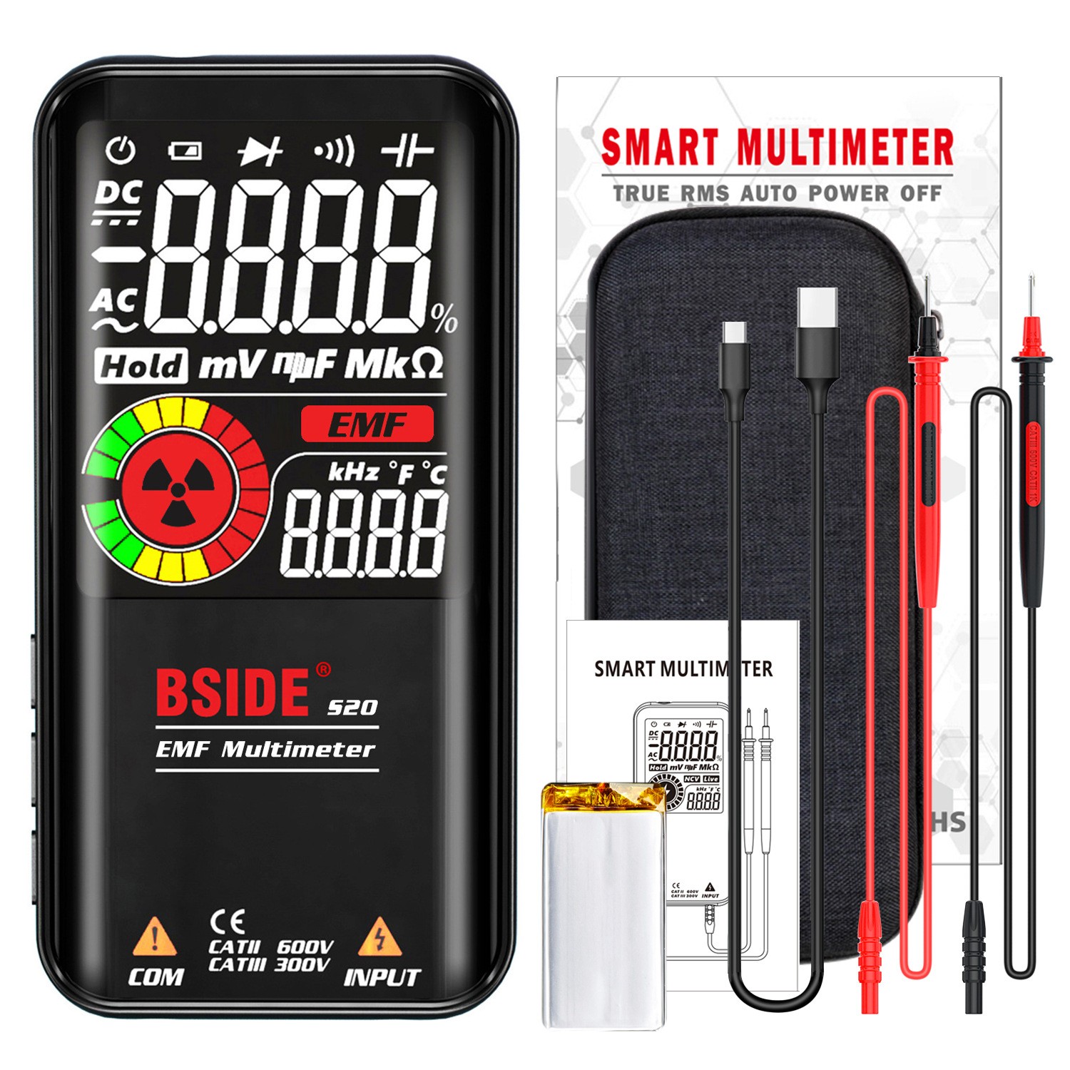 Digital EMF Meter Electromagnetic Radiation Detector Radiation Dosimeter Tester