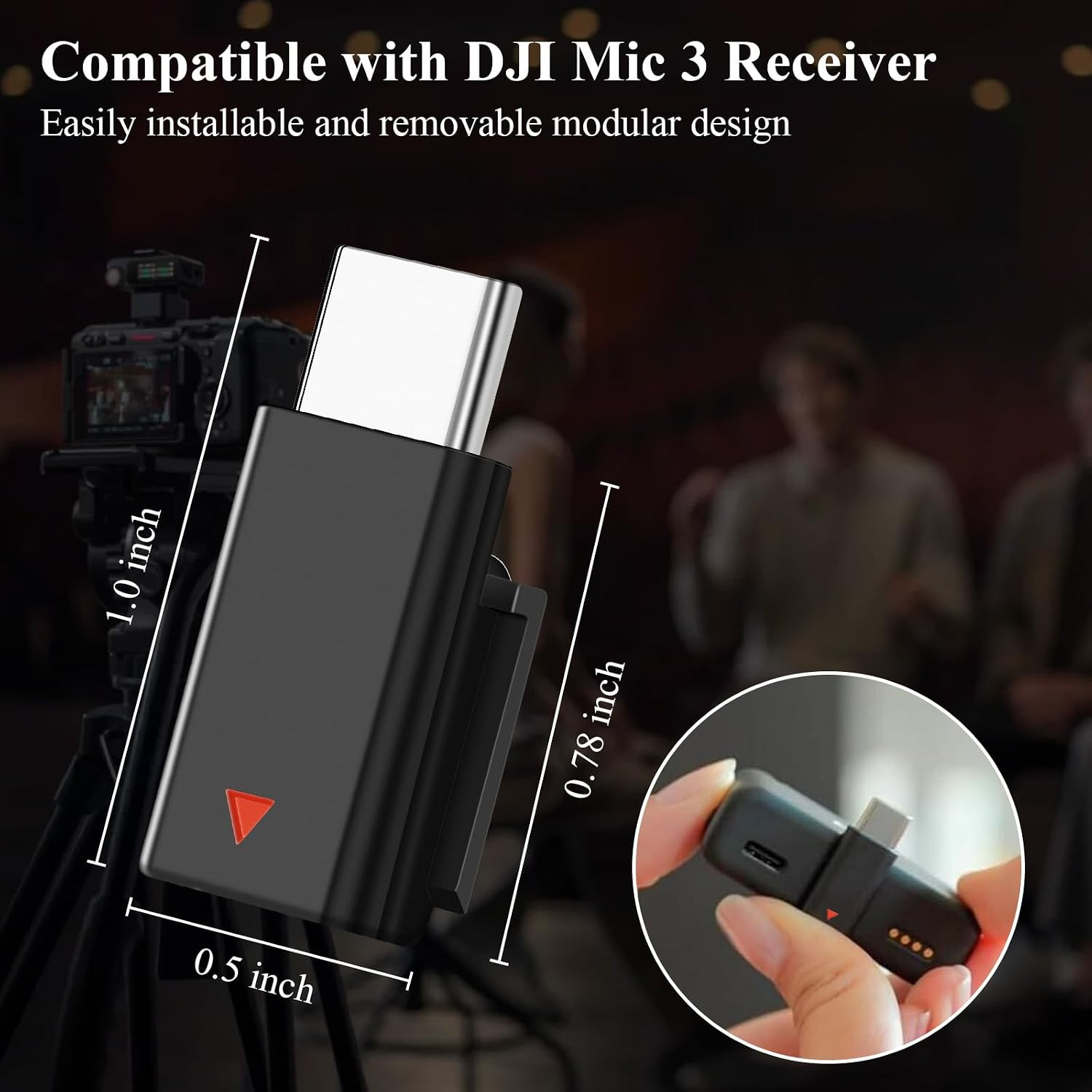 for DJI Mic 3 Adapter USB C Mobile Phone Wireless Mic Receiver | Type-C