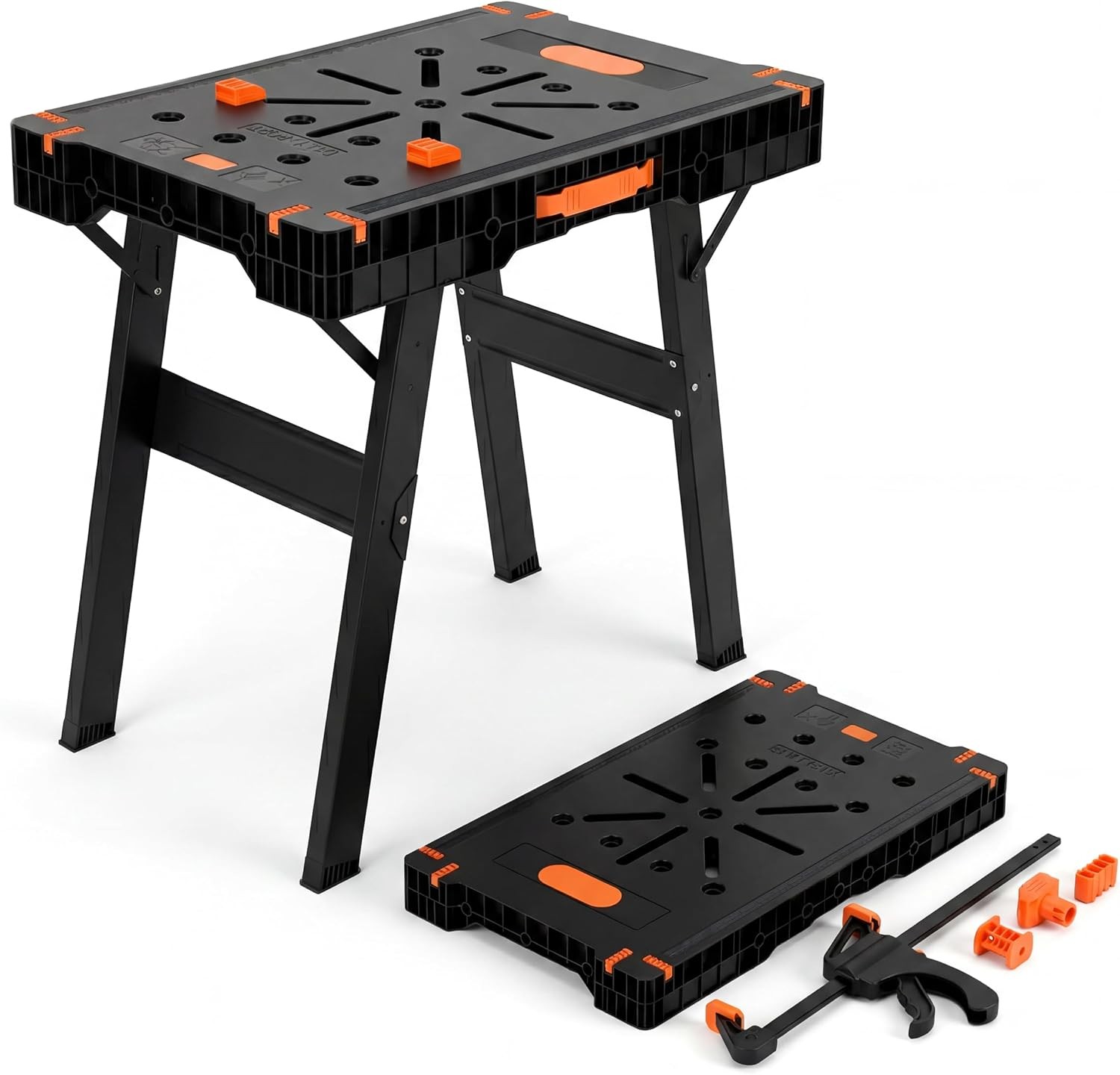 2in1 Work Bench Portable Heavy-Duty Sawhorse Large 90*60cm Surface for Workshop