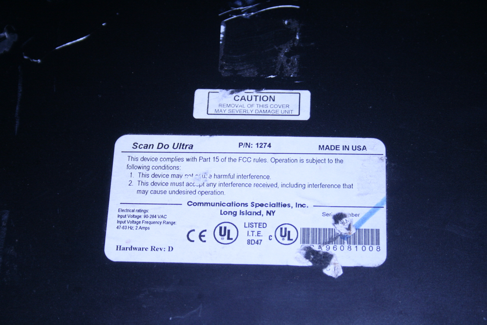 COMMUNICATION SPECIALTIES SCAN DO ULTRA VIDEO PROCESSING CONTROLLER,CL