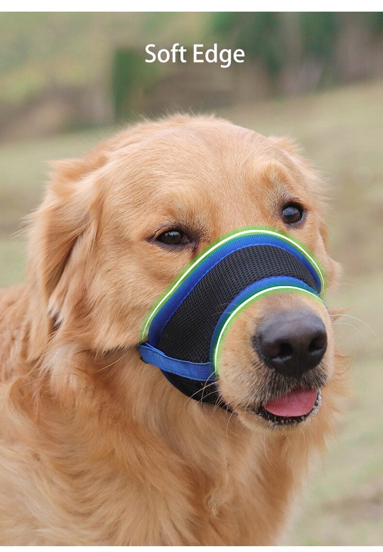 MUZZLE MESH Dog Pet adjustable strap anti bite bark chew Safety soft breathable