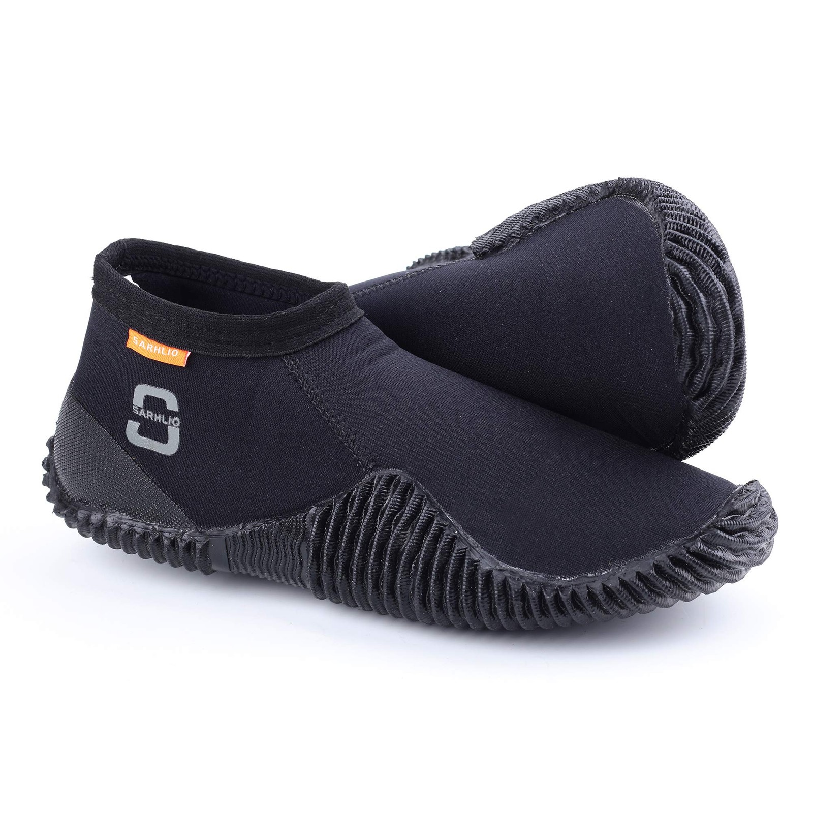 SARHLIO Neoprene Dive Boots 3mm with Anti-Slip Rubber Mens4/Womens5, Black