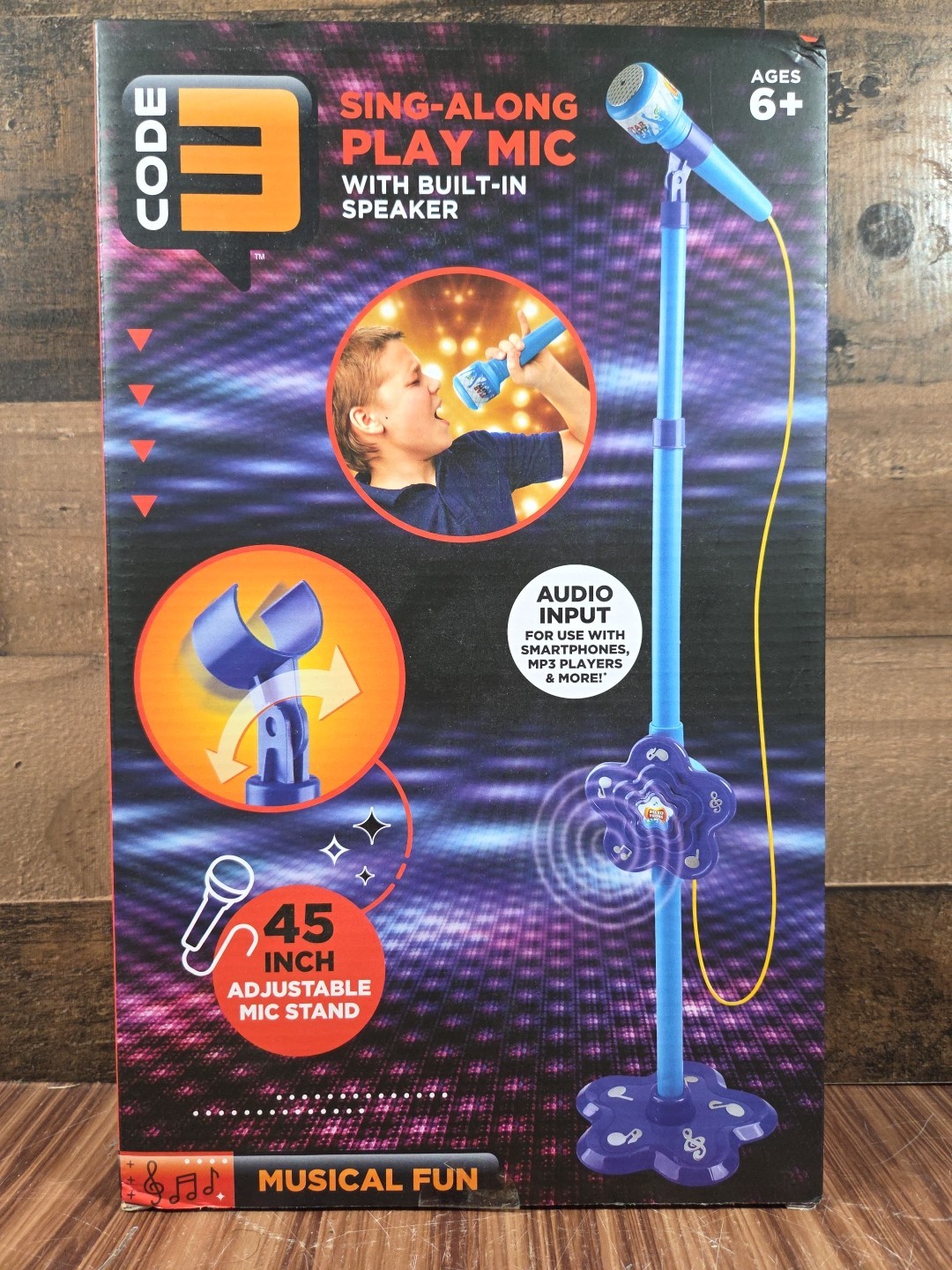 Code 3 Sing-Along Play Mic With Built in Speaker and Stand Microphone COLOR VARY