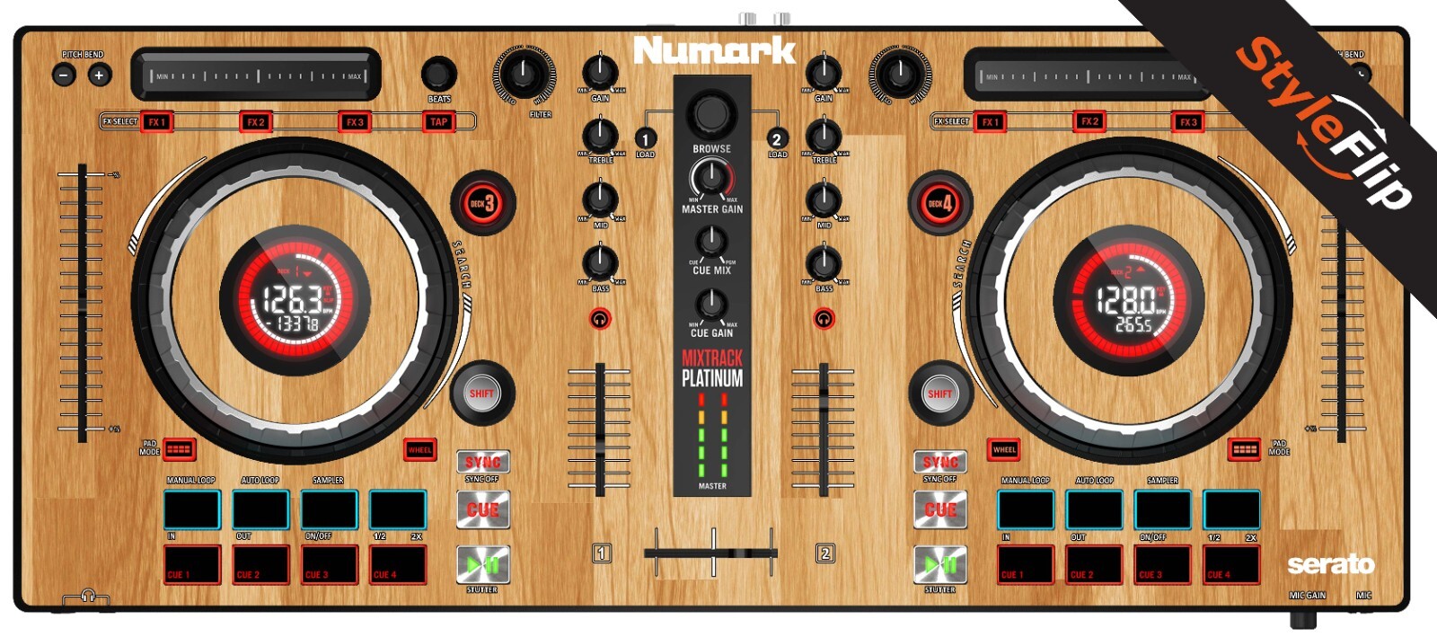 Numark Mixtrack Platinum Skin | Wood #5 | Protective Decal | StyleFlip Skins