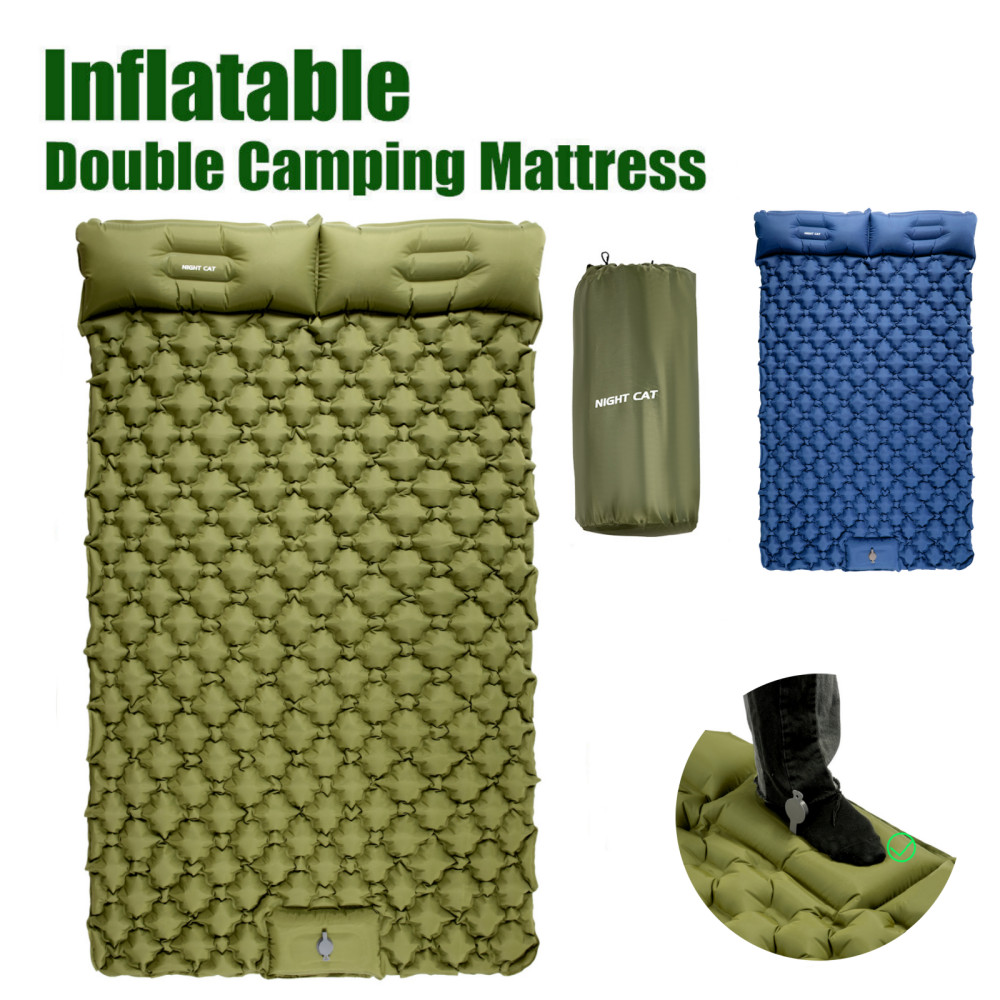 Camping Sleeping Pad with Quick-Inflate Foot Pump, Water Resistant, Ultralight,