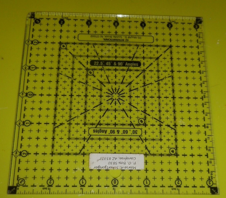 EZ Quilting Handi-Square Marti Michell Acrylic 6"x6" USA 30 60 90 Quilting Ruler