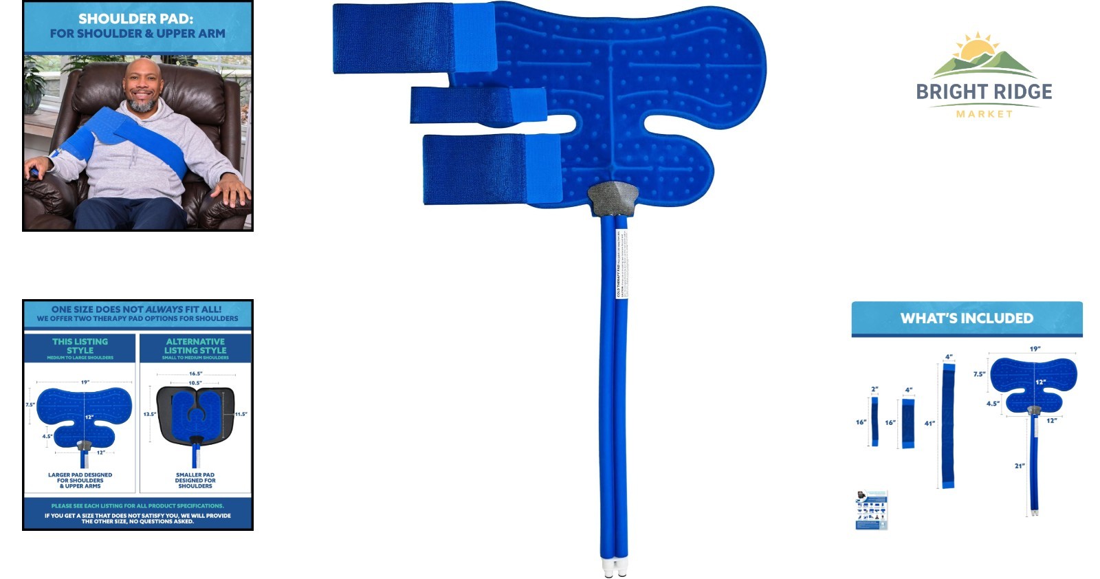 Broad Coverage Shoulder Pad for Cold Therapy and Pain Relief - Adjustable Fit