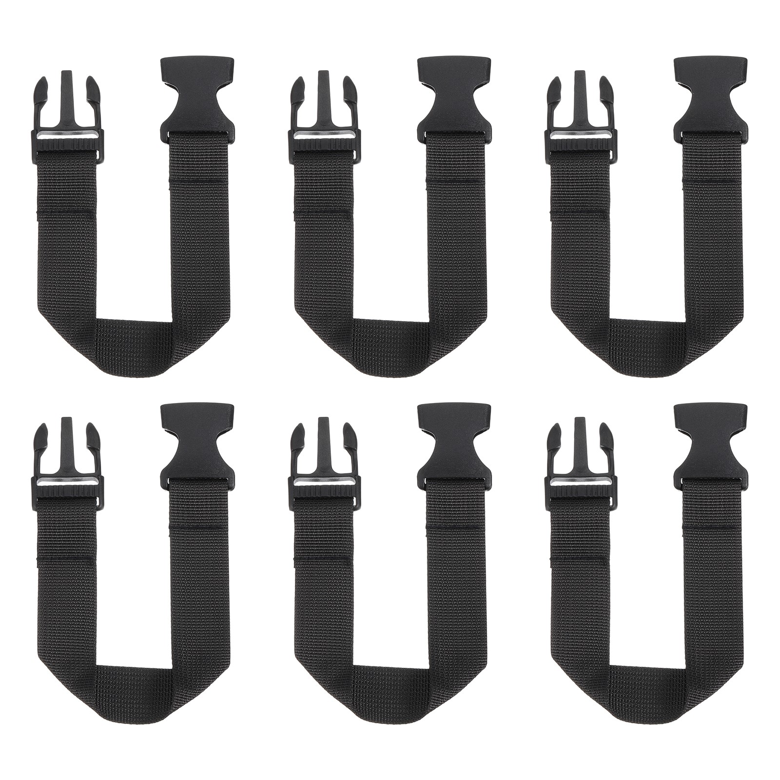 6pcs Fanny Pack Extender Strap, 12" x 1" Belt Bag Extension Strap, Black