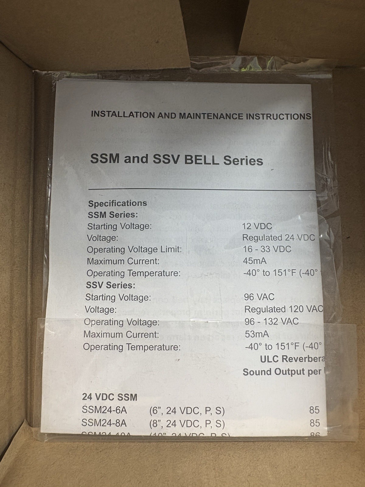 System Sensor SSM24-6A 24 VDC 6" FIRE Alarm Bell Red Polarized 85dba NEW
