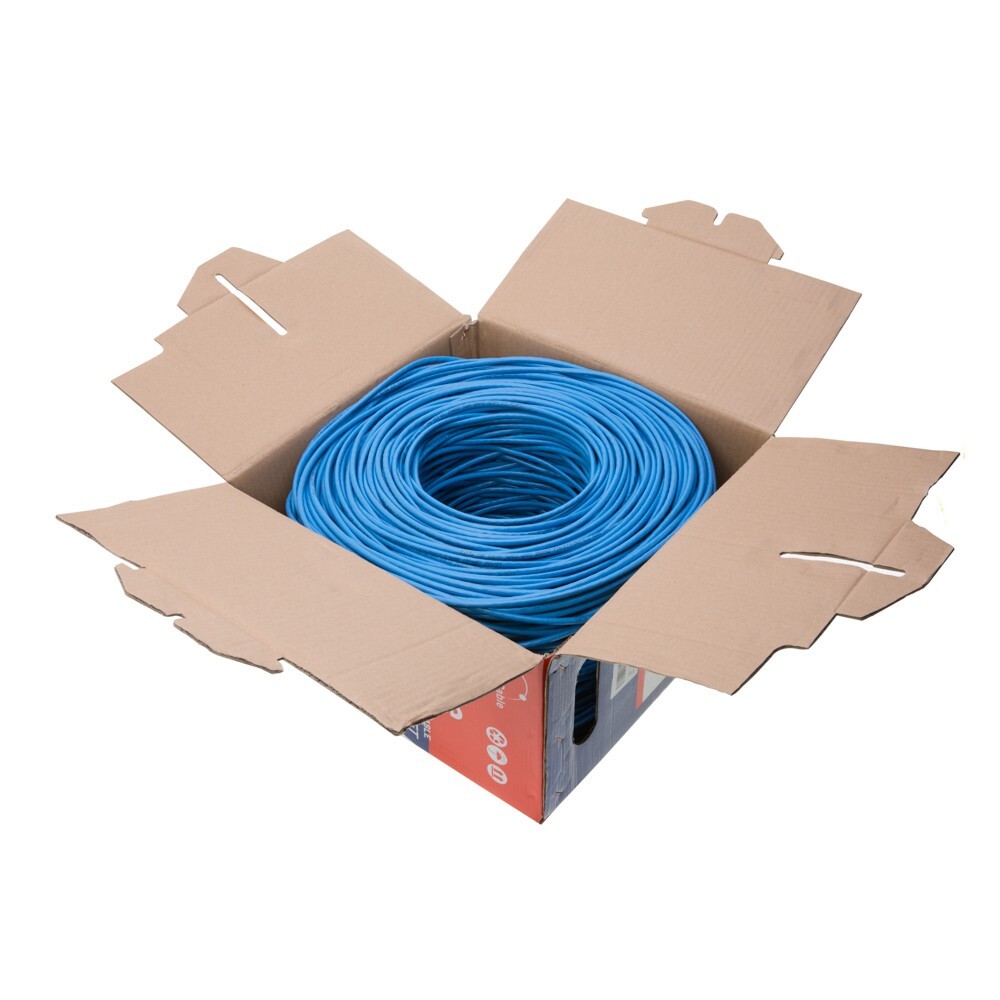 CAT6 1000FT Blue UTP Ethernet Cable 23AWG Network LAN Solid Bulk Wire Pull Box