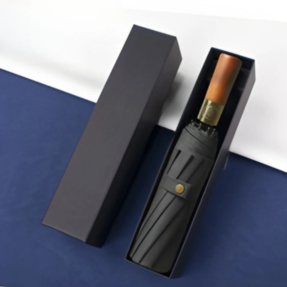 Automatic Folding Extra Large Umbrella Wooden Handle Wind-resistant High