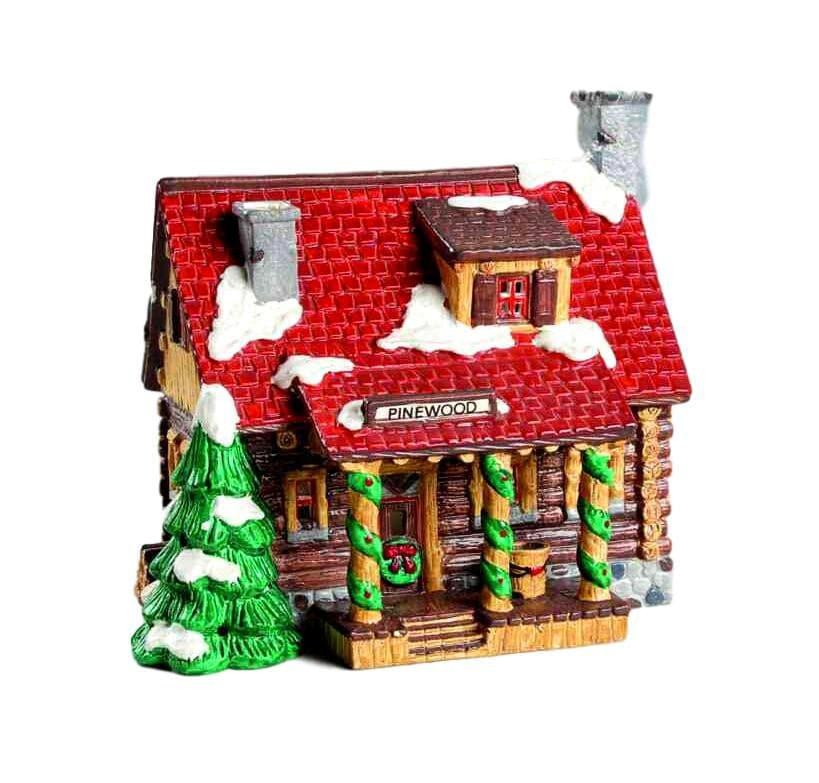 Department 56 Pinewood Log Cabin 51500 Snow Village Christmas Dickens Village