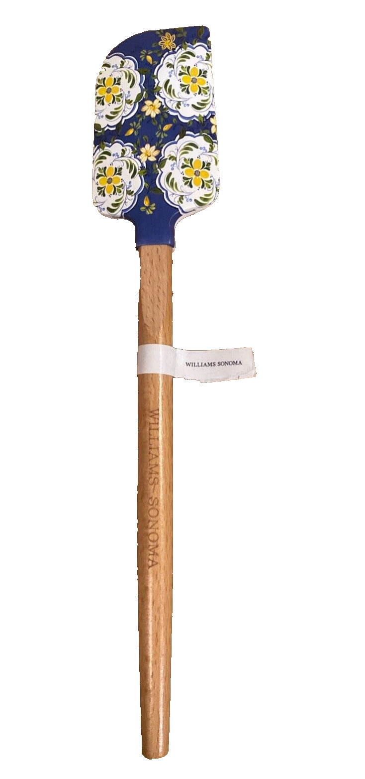 Williams Sonoma Aerin Lauder Silicone Spatula 12 1/2" New Wood Handle