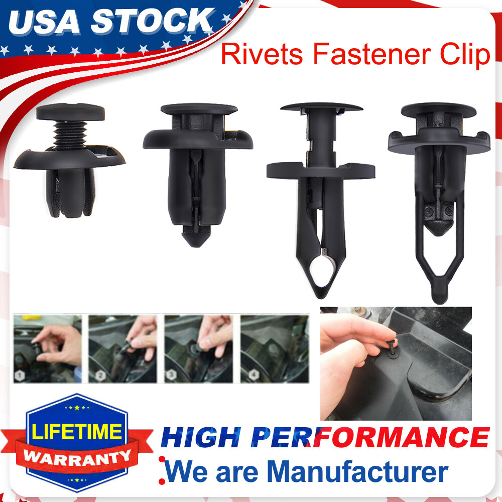40Pcs Plastic Rivets Plastic Push Pin Fastener Retainer Bumper Fender Trim Clips