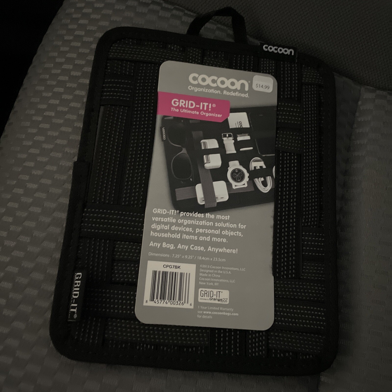 CPG7BK COCOON 9.25" x 7.25" Grid-It Organizer for notepad,cellphone,charger,Etc