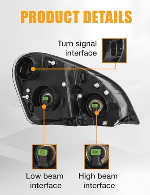 Headlight Replacement for Freightliner Cascadia 2008 2009 Black Front Right