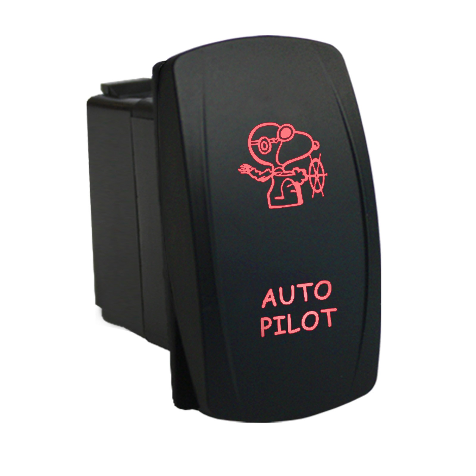AUTO PILOT 6M42R Rocker Switch 12V LED red 5 pins marine boat waterproof SPST