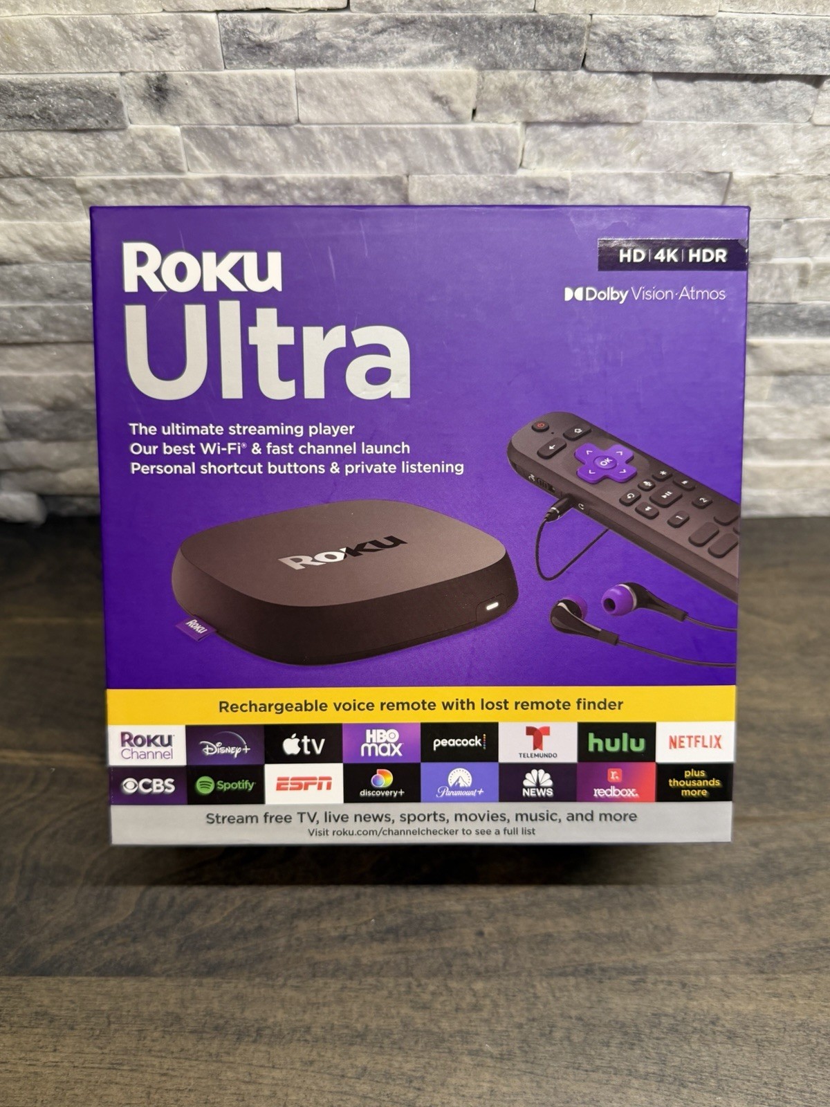 Roku Ultra 4802R 4K HDR Dolby Vision Streaming Player Remote Box