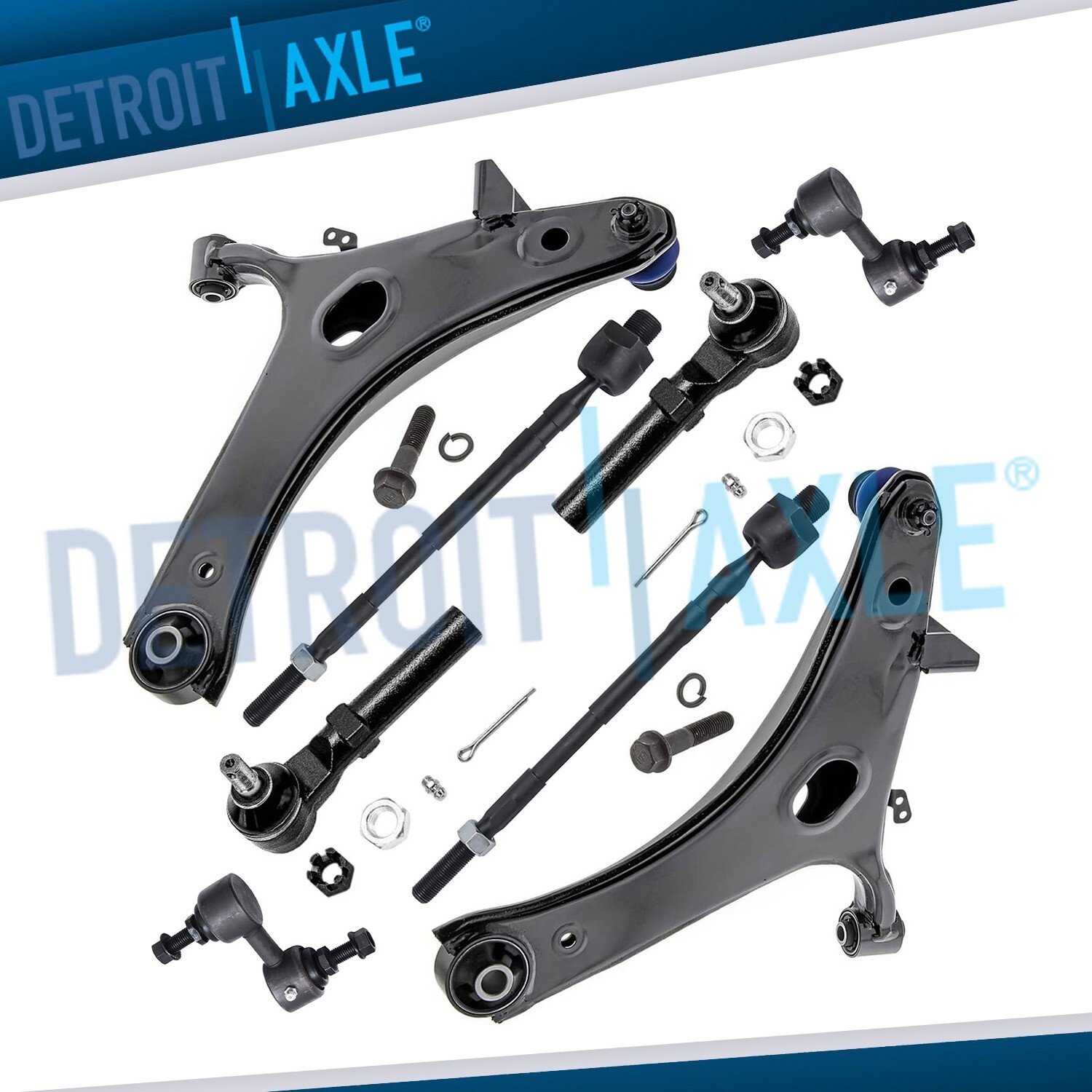 Front Lower Control Arms Tie Rod Ends Sway Bars Kit for 2011-2014 Subaru Impreza