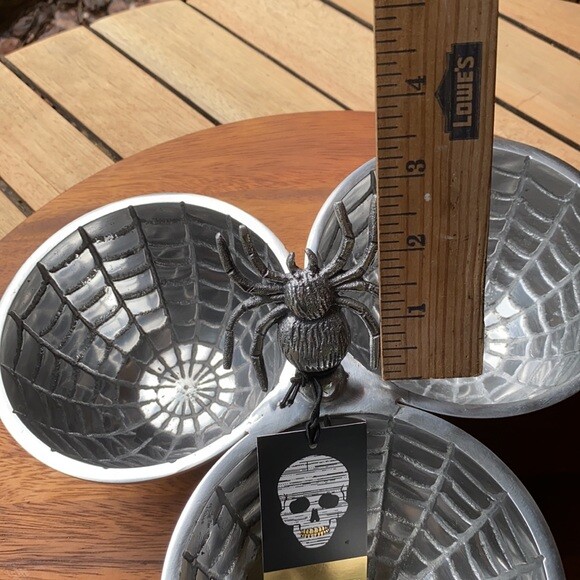 Midnight Fright Spider and Triple Web Serving Dish Halloween Candy Bowl