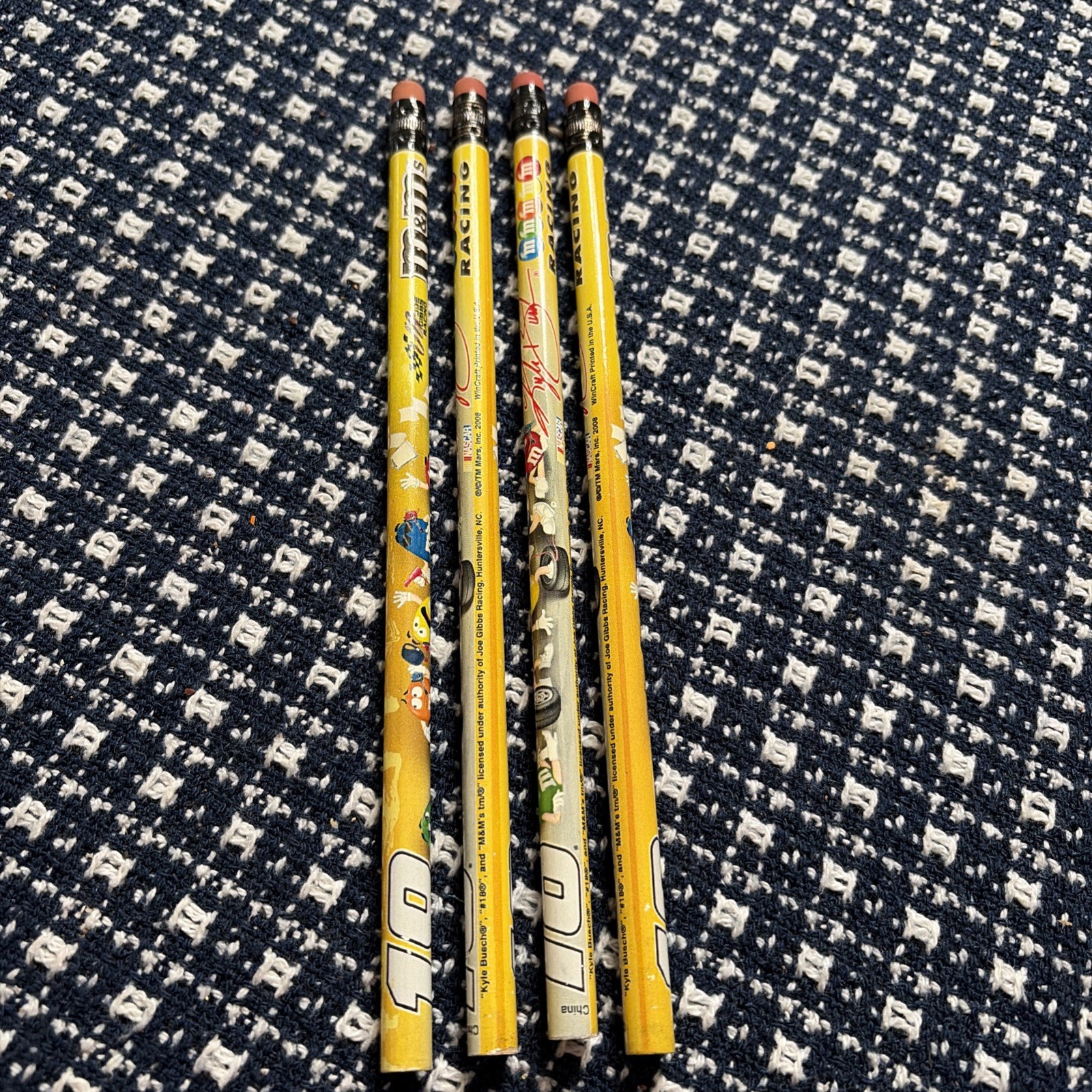 4 Vintage M&M’s Collectible Lead Pencils Kyle Busch #18 Joe Gibbs Racing T7