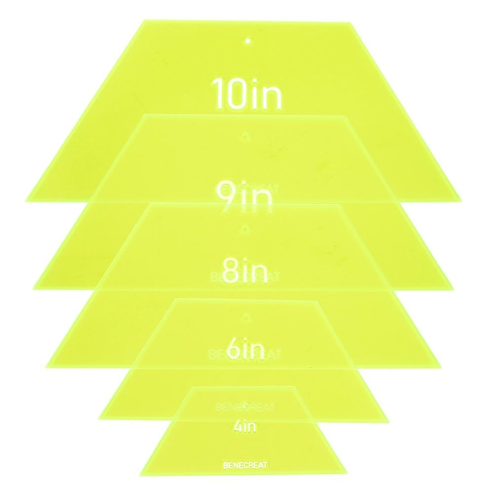 Half Hexagon Quilting Template, 4/6/8/9/10inch Acrylic Quilting Ruler Allowan...