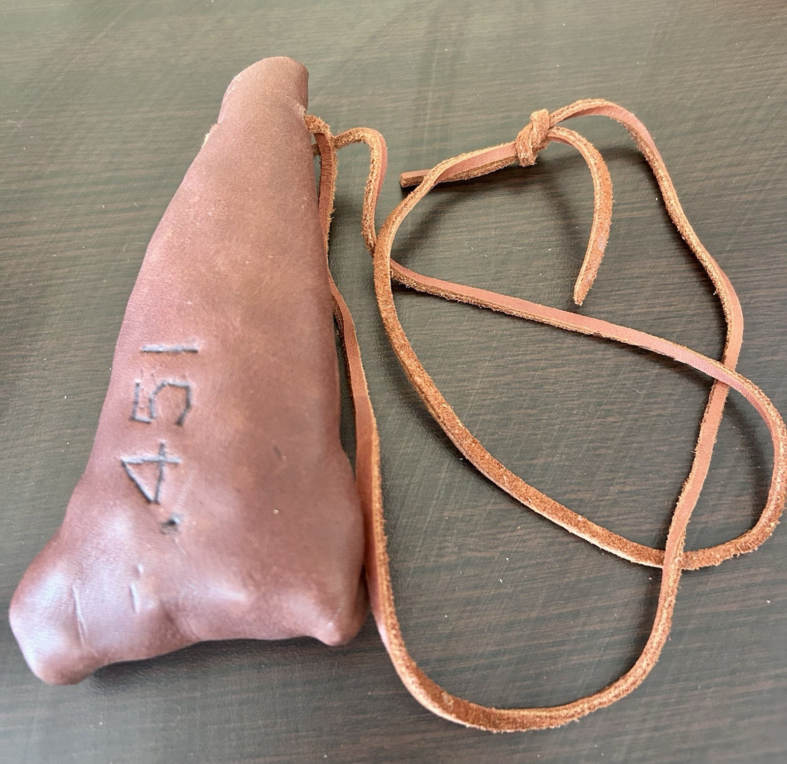 Vintage Leather Muzzleloader Ball Pouch Black Powder Shooting Bag Unbranded