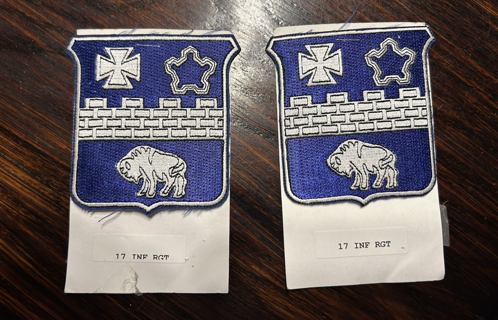 Pair US Army 17th Infantry Regiment patch ~3.5” X 3.5”