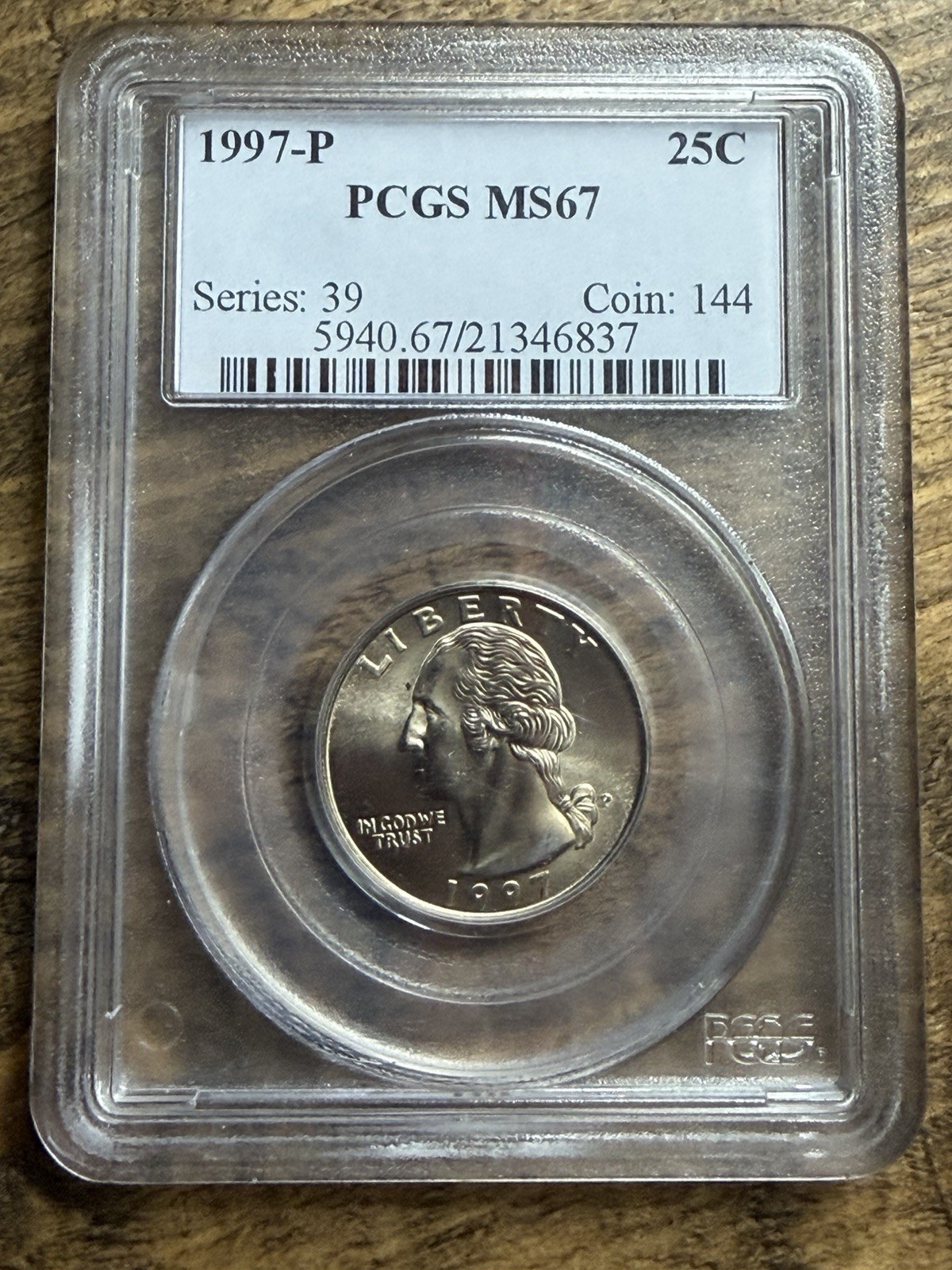 🇺🇸1997 P - 25c Washington - PCGS - MS 67
