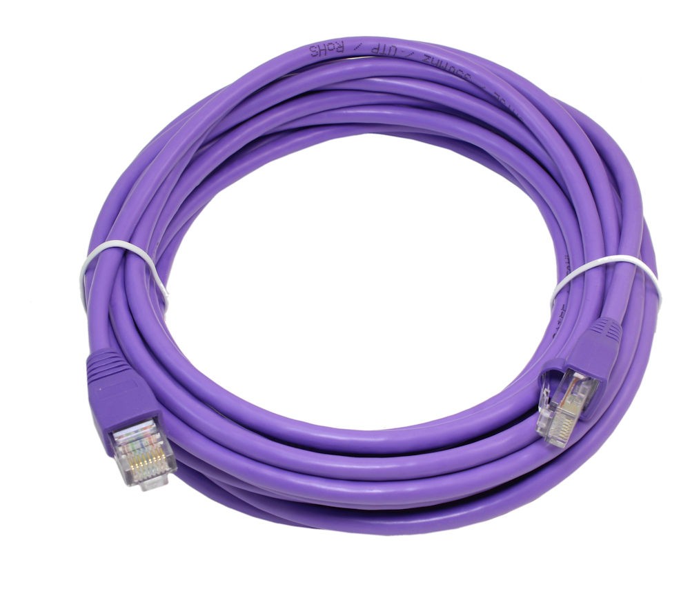 20ft Cat5E Ethernet RJ45 Patch Cable Stranded Snagless Booted PURPLE