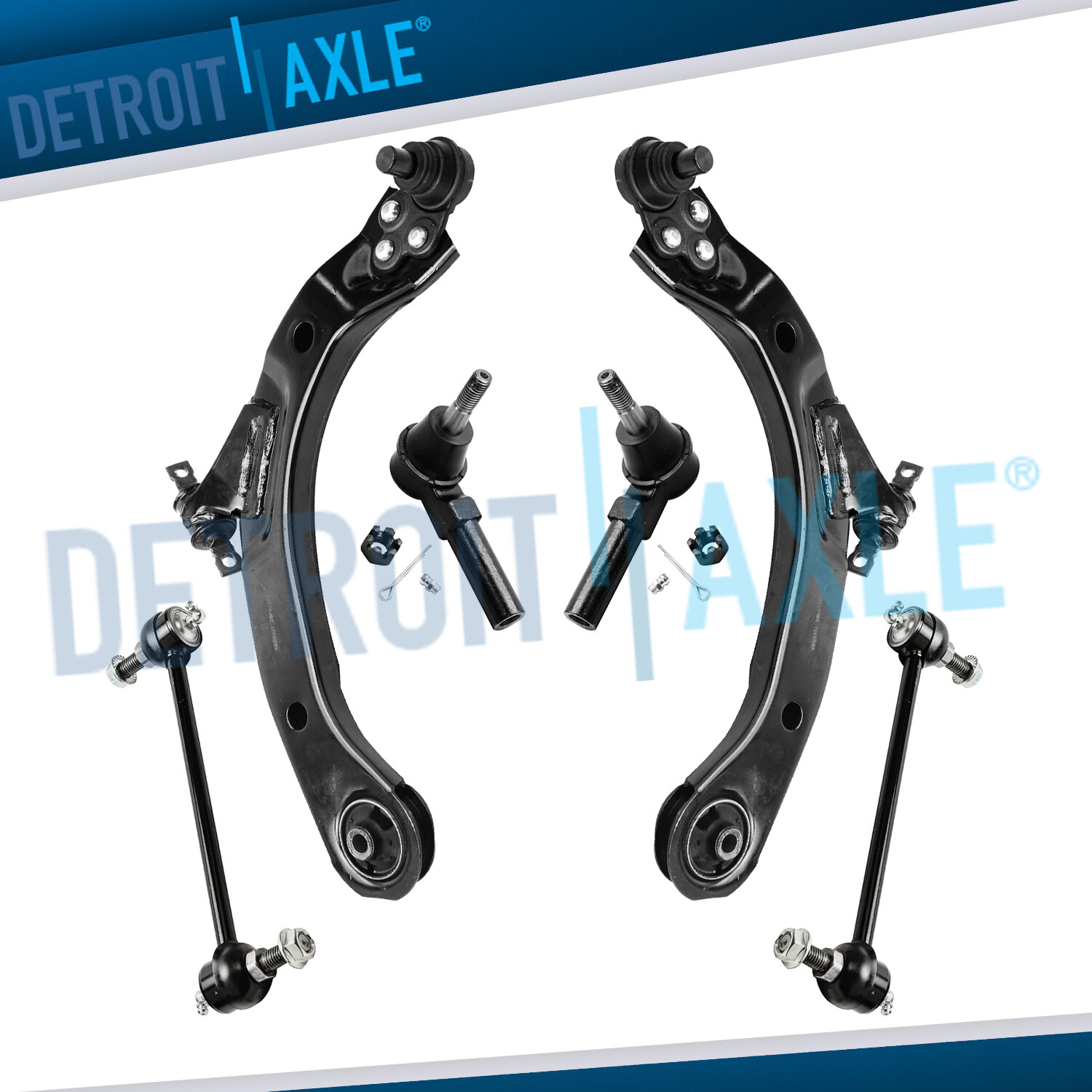 6pc Control Arms & Outer Tie Rods & Sway Bar Links Kit for Cobalt HHR G5 Pursuit