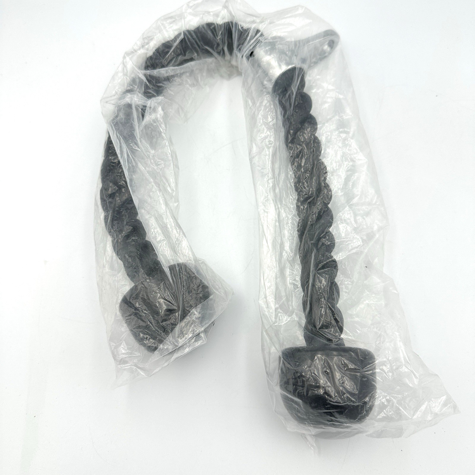 All Black Tricep Rope Pulldown Cable Attachment 27 inches with Two Handles