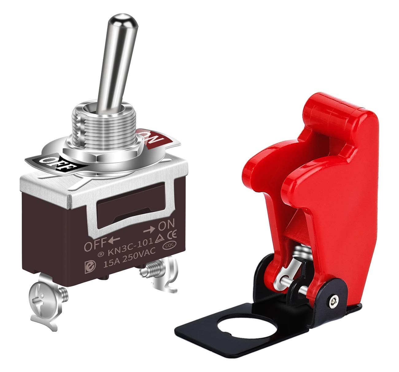 DaierTek Waterproof Toggle Switch 12V DC 30A Heavy Duty 2 Pin ON Off SPST with