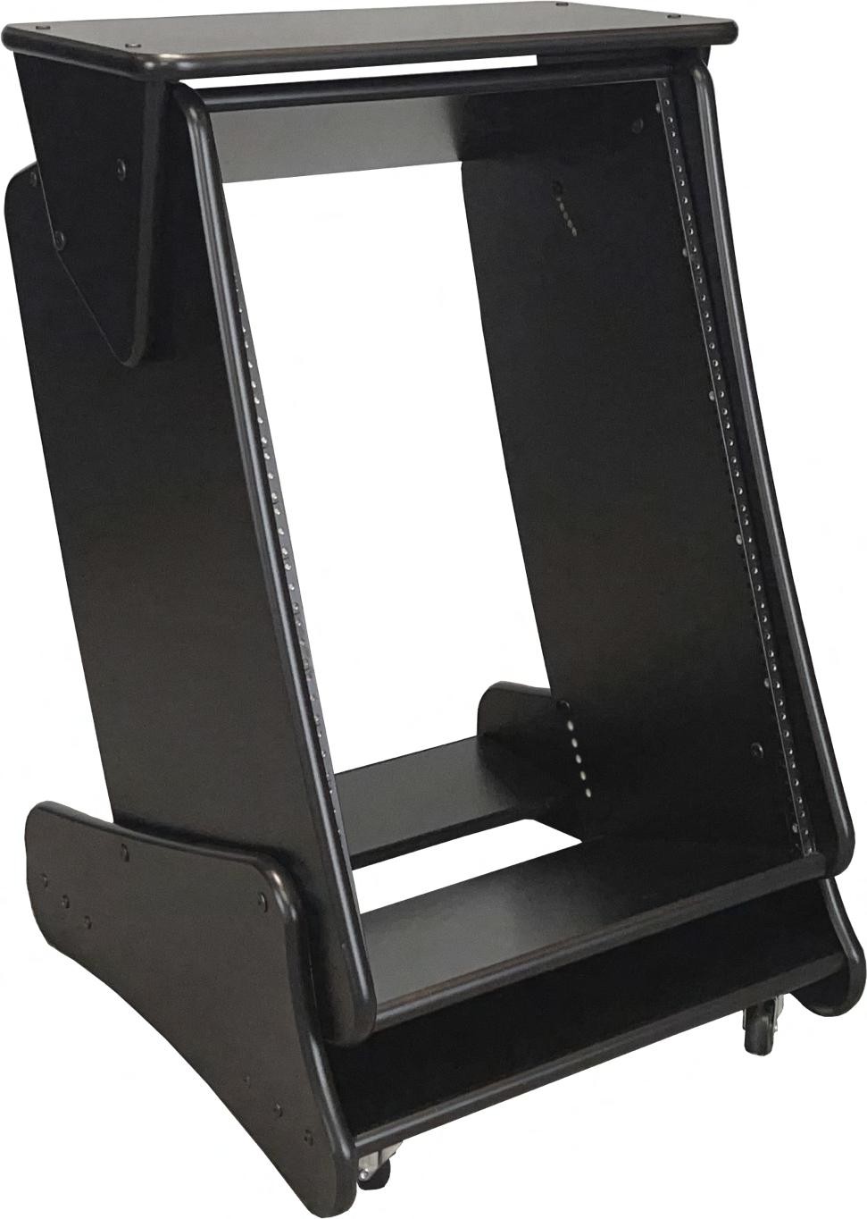 RAB Audio ProRak 16U Rack with Six Adjustable Angles, Top Shelf, and Casters -